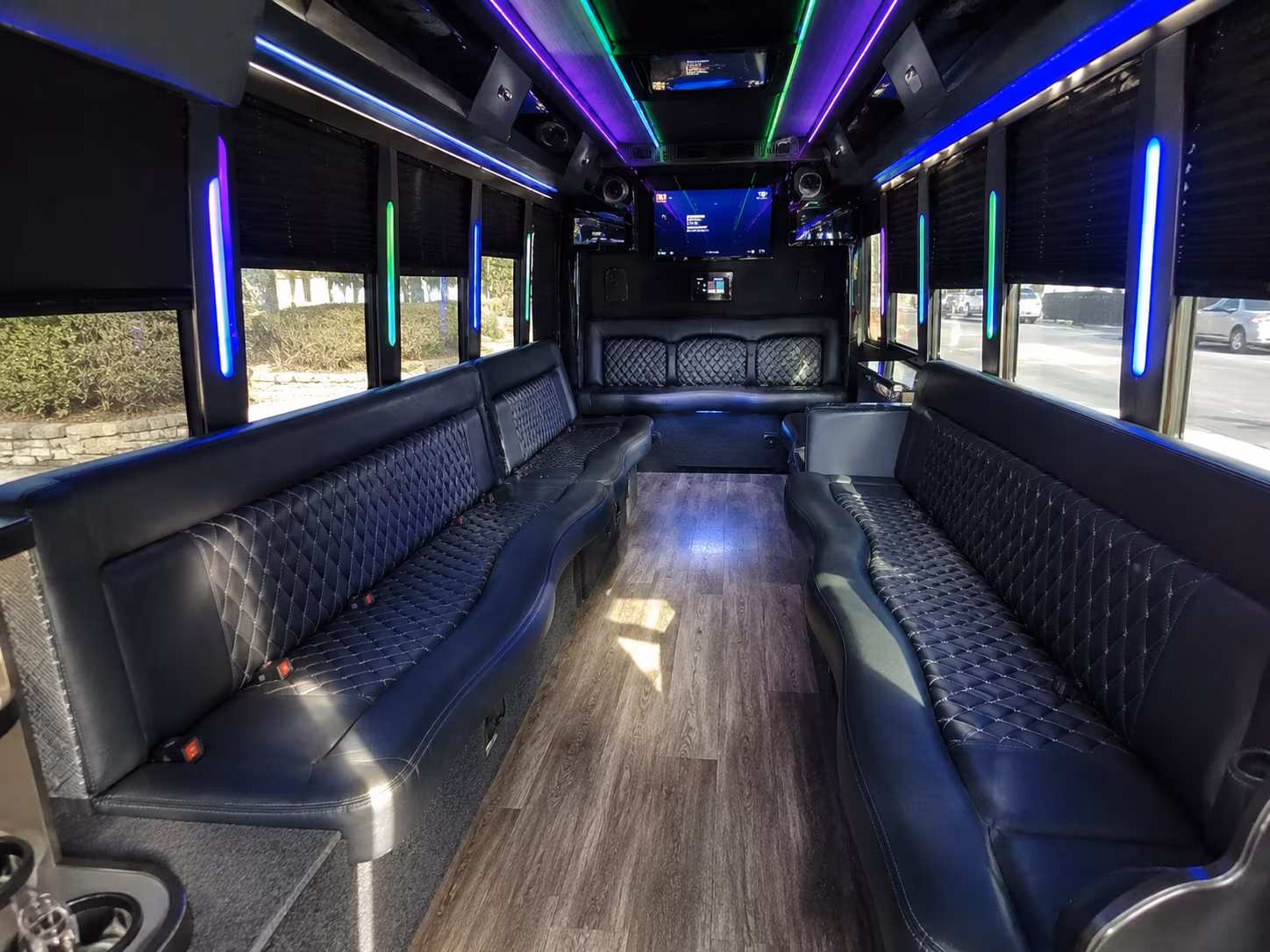 san clemente 15 passenger party bus interior