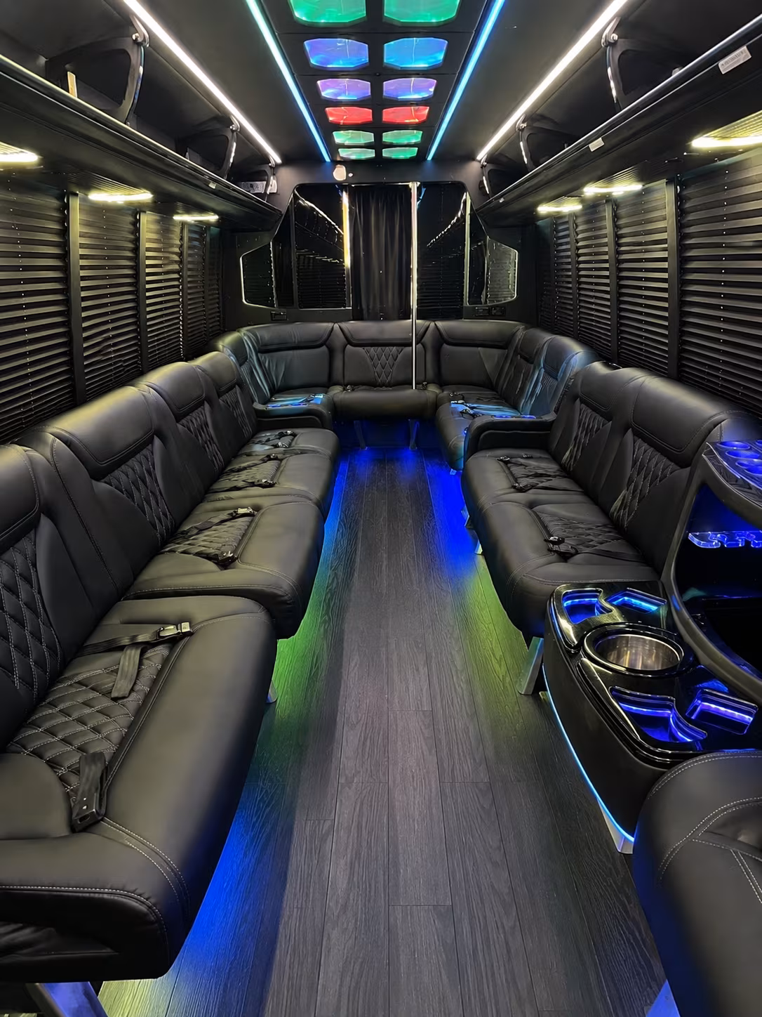 san clemente 20 passenger party bus interior