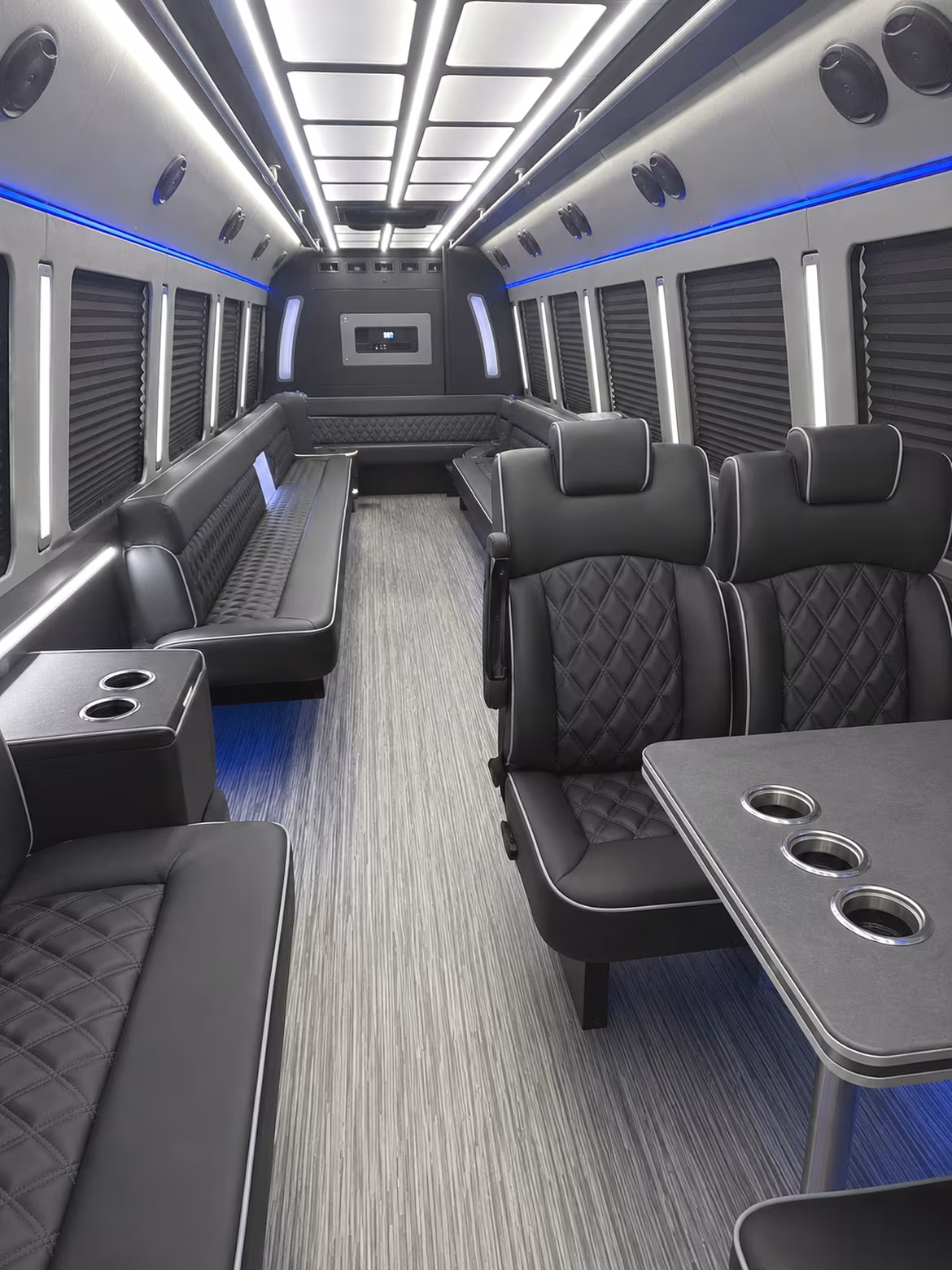 san clemente 25 passenger party bus inside
