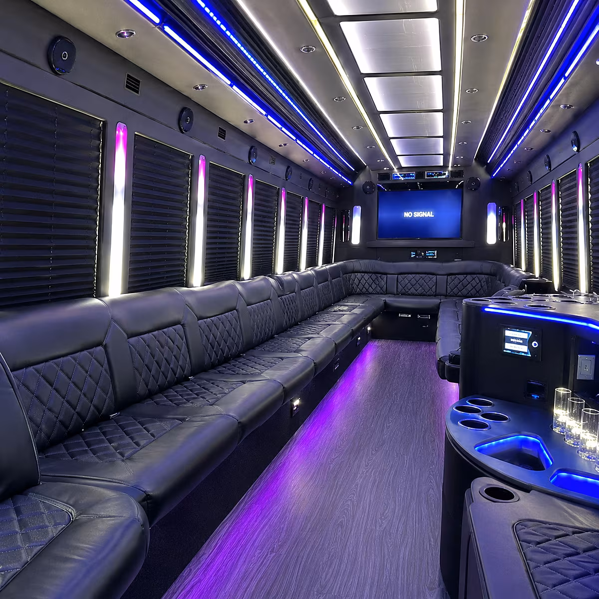 san clemente 30 passenger party bus inside