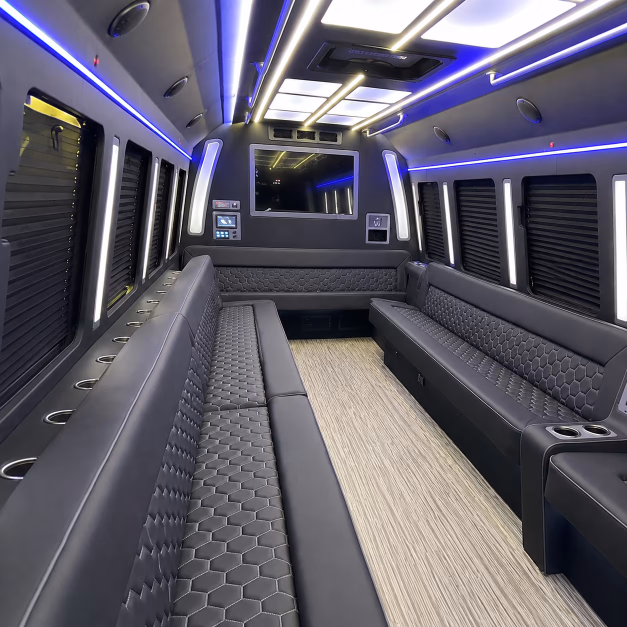 san clemente 40 passenger party bus inside