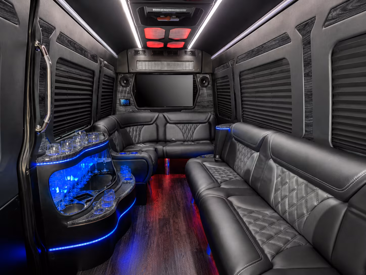 san clemente 50 passenger party bus interior