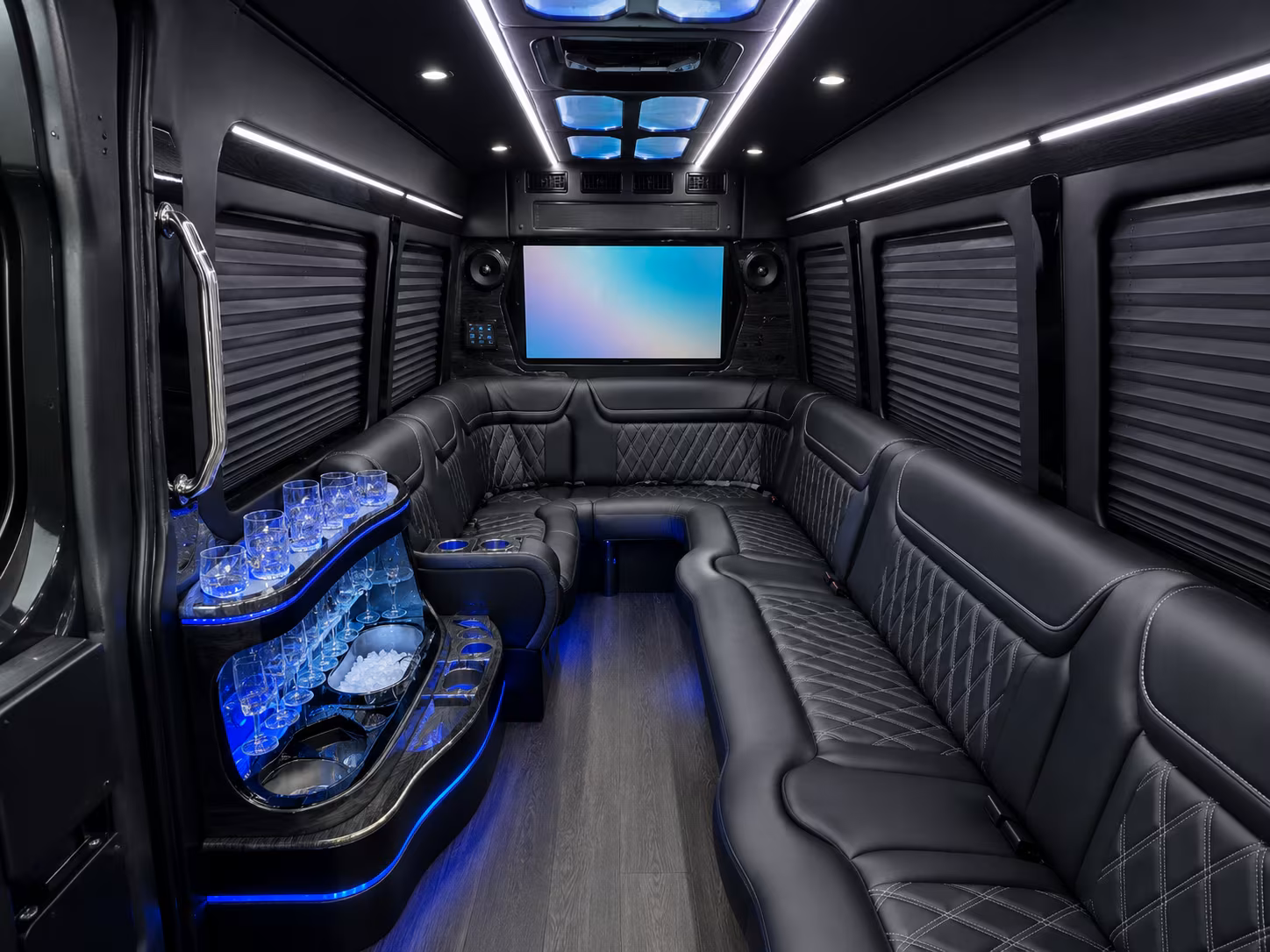 san clemente sprinter limousine inside